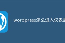 wordpress怎么进入仪表盘