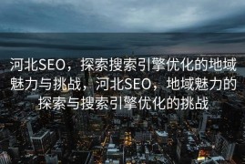河北SEO，探索搜索引擎优化的地域魅力与挑战，河北SEO，地域魅力的探索与搜索引擎优化的挑战