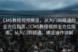 CMS教程视频横竖，从入门到精通的全方位指南，CMS教程视频全方位指南，从入门到精通，横竖操作详解
