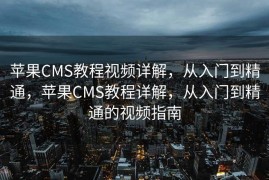 苹果CMS教程视频详解，从入门到精通，苹果CMS教程详解，从入门到精通的视频指南