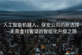 人工智能机器人，保安公司的新选择—无需金钱奢望的智能化升级之路
