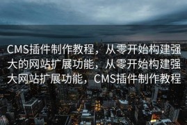 CMS插件制作教程，从零开始构建强大的网站扩展功能，从零开始构建强大网站扩展功能，CMS插件制作教程