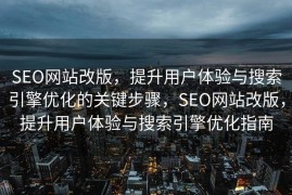 SEO网站改版，提升用户体验与搜索引擎优化的关键步骤，SEO网站改版，提升用户体验与搜索引擎优化指南