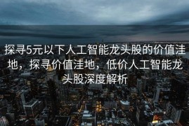 探寻5元以下人工智能龙头股的价值洼地，探寻价值洼地，低价人工智能龙头股深度解析