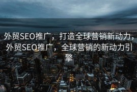 外贸SEO推广，打造全球营销新动力，外贸SEO推广，全球营销的新动力引擎