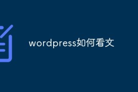 wordpress如何看文