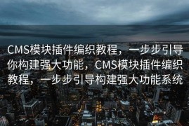 CMS模块插件编织教程，一步步引导你构建强大功能，CMS模块插件编织教程，一步步引导构建强大功能系统
