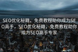SEO优化秘籍，免费教程助你成为SEO高手，SEO优化秘籍，免费教程助你成为SEO高手专家