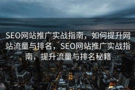 SEO网站推广实战指南，如何提升网站流量与排名，SEO网站推广实战指南，提升流量与排名秘籍