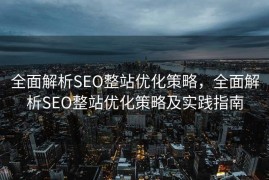 全面解析SEO整站优化策略，全面解析SEO整站优化策略及实践指南