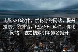 电脑SEO软件，优化你的网站，提升搜索引擎排名，电脑SEO软件，优化网站，助力搜索引擎排名提升
