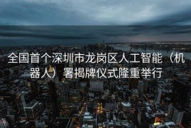 全国首个深圳市龙岗区人工智能（机器人）署揭牌仪式隆重举行