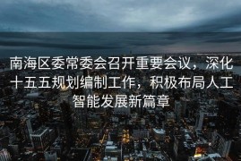 南海区委常委会召开重要会议，深化十五五规划编制工作，积极布局人工智能发展新篇章