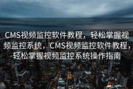 CMS视频监控软件教程，轻松掌握视频监控系统，CMS视频监控软件教程，轻松掌握视频监控系统操作指南