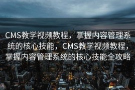 CMS教学视频教程，掌握内容管理系统的核心技能，CMS教学视频教程，掌握内容管理系统的核心技能全攻略