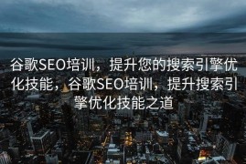 谷歌SEO培训，提升您的搜索引擎优化技能，谷歌SEO培训，提升搜索引擎优化技能之道