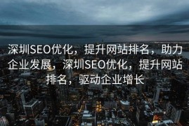 深圳SEO优化，提升网站排名，助力企业发展，深圳SEO优化，提升网站排名，驱动企业增长