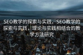 SEO教学的探索与实践，SEO教学的探索与实践，理论与实践相结合的教学方法研究