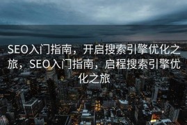 SEO入门指南，开启搜索引擎优化之旅，SEO入门指南，启程搜索引擎优化之旅