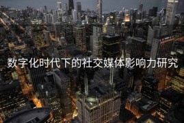 数字化时代下的社交媒体影响力研究