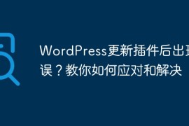 WordPress更新插件后出现错误？教你如何应对和解决
