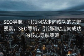 SEO导航，引领网站走向成功的关键要素，SEO导航，引领网站走向成功的核心导航策略