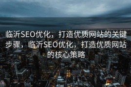 临沂SEO优化，打造优质网站的关键步骤，临沂SEO优化，打造优质网站的核心策略