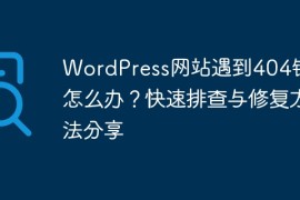 WordPress网站遇到404错误怎么办？快速排查与修复方法分享