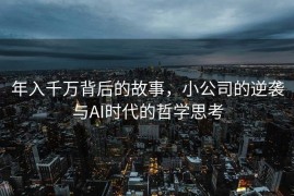 年入千万背后的故事，小公司的逆袭与AI时代的哲学思考