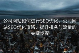 公司网站如何进行SEO优化，公司网站SEO优化攻略，提升排名与流量的关键步骤