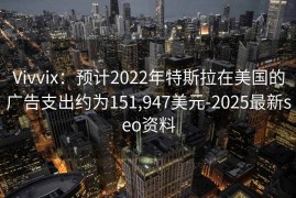 Vivvix：预计2022年特斯拉在美国的广告支出约为151,947美元-2025最新seo资料