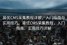 易优CMS采集教程详解，入门指南与实用技巧，易优CMS采集教程，入门指南、实用技巧详解