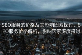 SEO服务的价格及其影响因素探讨，SEO服务价格解析，影响因素深度探讨