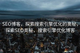 SEO博客，探索搜索引擎优化的奥秘，探索SEO奥秘，搜索引擎优化博客