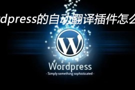 wordpress的自动翻译插件怎么使用