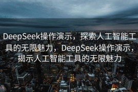 DeepSeek操作演示，探索人工智能工具的无限魅力，DeepSeek操作演示，揭示人工智能工具的无限魅力