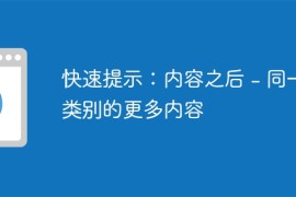 快速提示：内容之后 - 同一类别的更多内容