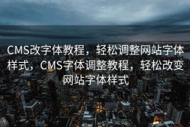 CMS改字体教程，轻松调整网站字体样式，CMS字体调整教程，轻松改变网站字体样式