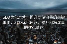 SEO优化运营，提升网站流量的关键策略，SEO优化运营，提升网站流量的核心策略