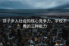 孩子步入社会的核心竞争力，学校不教的三种能力