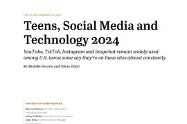 皮尤：2024年青少年、社交媒体和科技报告-2025最新seo资料