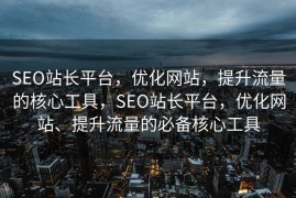 SEO站长平台，优化网站，提升流量的核心工具，SEO站长平台，优化网站、提升流量的必备核心工具