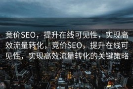 竞价SEO，提升在线可见性，实现高效流量转化，竞价SEO，提升在线可见性，实现高效流量转化的关键策略