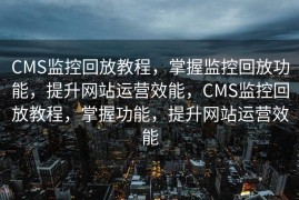 CMS监控回放教程，掌握监控回放功能，提升网站运营效能，CMS监控回放教程，掌握功能，提升网站运营效能