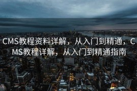 CMS教程资料详解，从入门到精通，CMS教程详解，从入门到精通指南