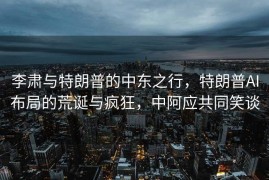 李肃与特朗普的中东之行，特朗普AI布局的荒诞与疯狂，中阿应共同笑谈