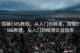 国徽CMS教程，从入门到精通，国徽CMS教程，从入门到精通实战指南