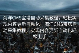 海洋CMS宝塔自动采集教程，轻松实现内容更新自动化，海洋CMS宝塔自动采集教程，实现内容更新自动化轻松上手