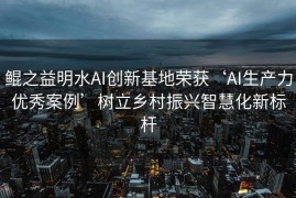 鲲之益明水AI创新基地荣获‘AI生产力优秀案例’树立乡村振兴智慧化新标杆