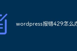 wordpress报错429怎么办